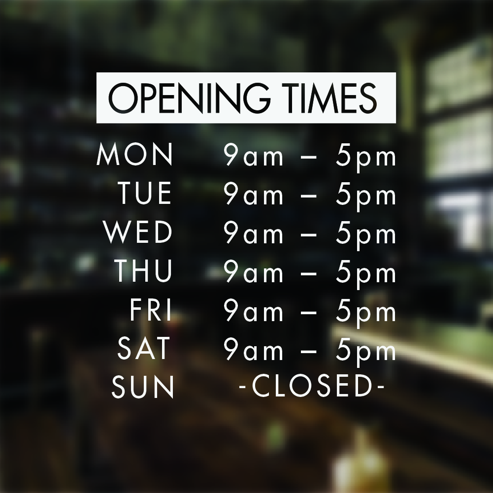 Opening hours